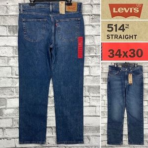 NWT Levis 514 Men's 34 x 30 Straight Stretch Jeans